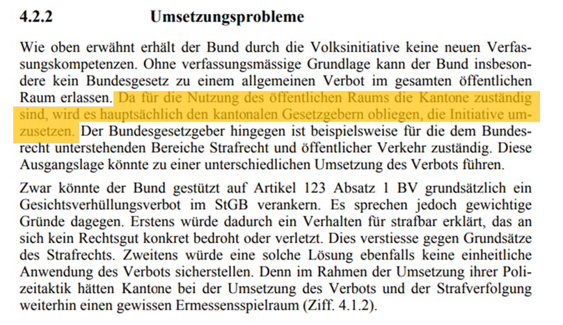 ZStadtfux's tweet photo. Gemäss #KKS muss das #Burkaverbot kantonal umgesetzt werden.

#Wobmann dazu "das kann nicht sein", "das sei ihm neu".

Das stimmt aber nicht. Schon die Botschaft des #Bundesrat⁠s erwähnt die Kantone 77 mal und sagt deutlich, dass die Umsetzung den Kantonen obliegt. https://t.co/i9EAWLaBmx