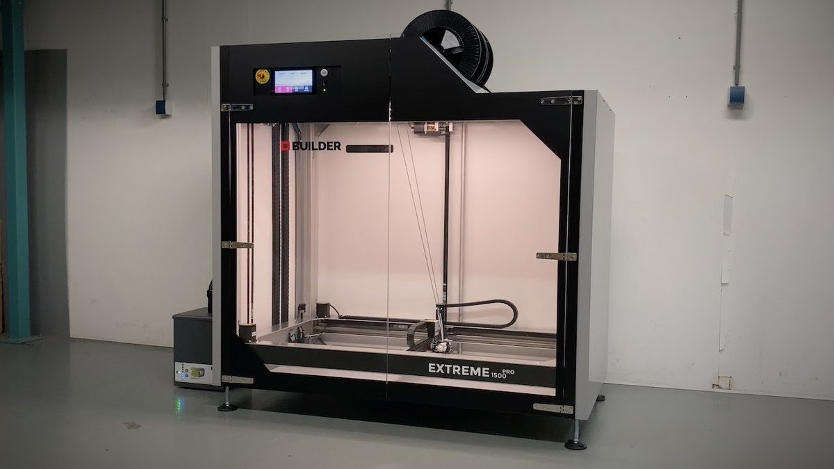 builder3Dprint's tweet image. A large industrial FDM 3D printer suitable for every office environment. 3D print your prototypes, tooling and other parts in full scale and reduce the product development time with weeks! The Extreme 1500 PRO is available from stock! #3dprinting #builder3dprinters #prototyping