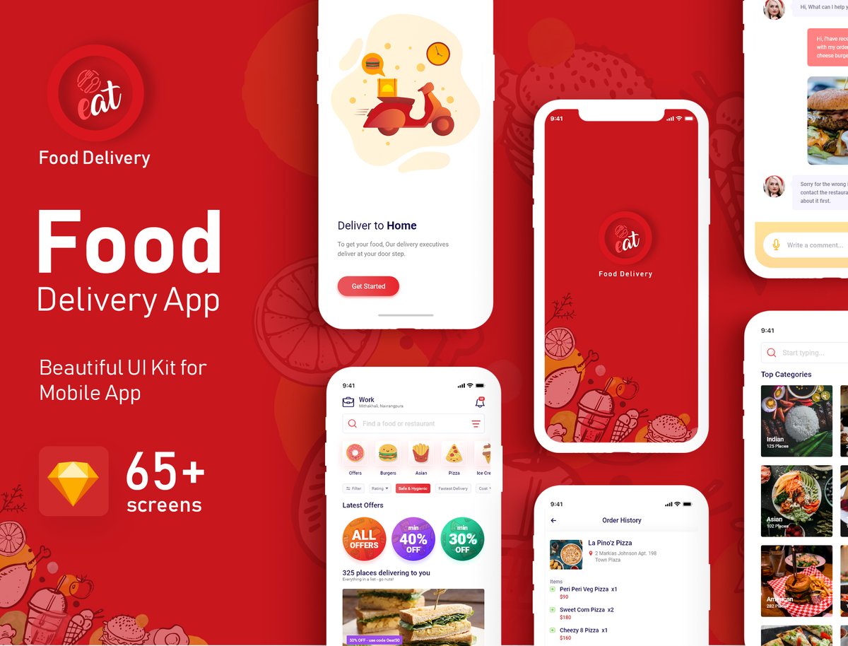 ncodetechnology's tweet image. Oeat is the UI kit combining UI screen templates and set of UI elements for a food delivery app. bit.ly/39FtpLj #Oeat #uiuxdeveloper #mobileuikit #mobileapps  #fooddeliveryservice #zomato #ubereats #clones