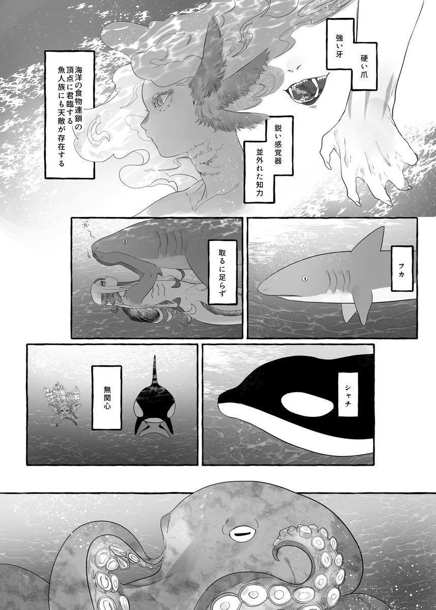 魚人と天敵 