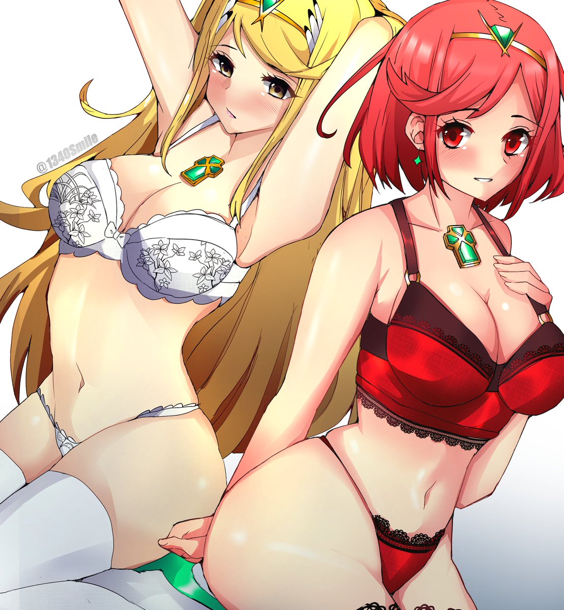 🤍Pyra and Mythra Lingerie!❤️ #SmashBrosUltimate #Pyraa #Mythra #XenobladeChronicles2