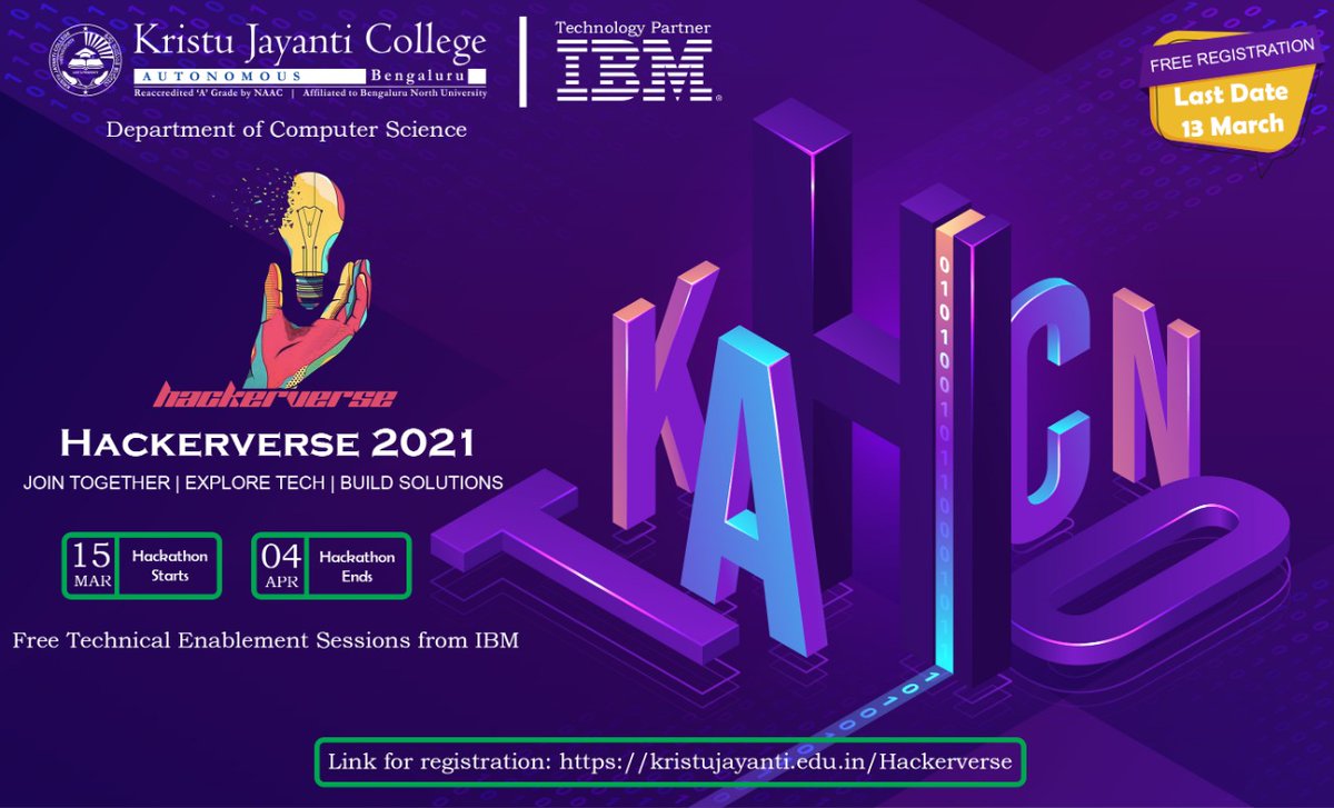 hackerverse21's tweet image. There will be Technical Enablement session on topics like IOT, Cloud Computing, Artificial Intelligence and many more for all participants from IBM ..🤩🤩
So without a delay..Register Fast..before its too late😏😏
@KJCAutonomous 
@IBM