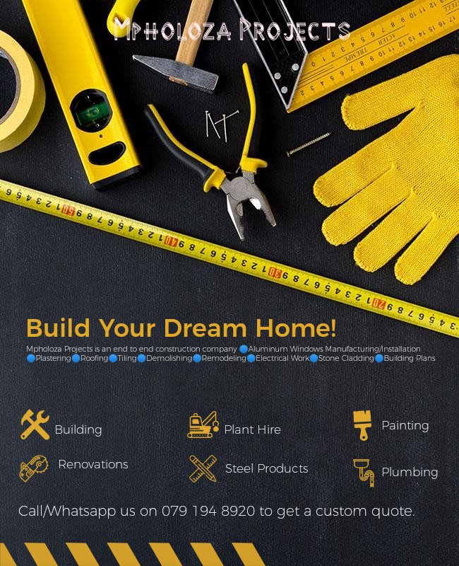 Kaliwise's tweet image. @MpholozaProject is a construction company with extensive experience in residential and commercial building.