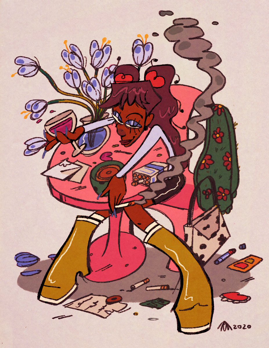 ComsOpenPodcast's tweet photo. Going to shout out some rad ladies! Enjoy the wonderful art of @thankscocoa, an absolute joyful woman from Texas, her style OOZES retro personality, and loves to play with shapes and lines! Check her out! https://t.co/aX3C4NucXh