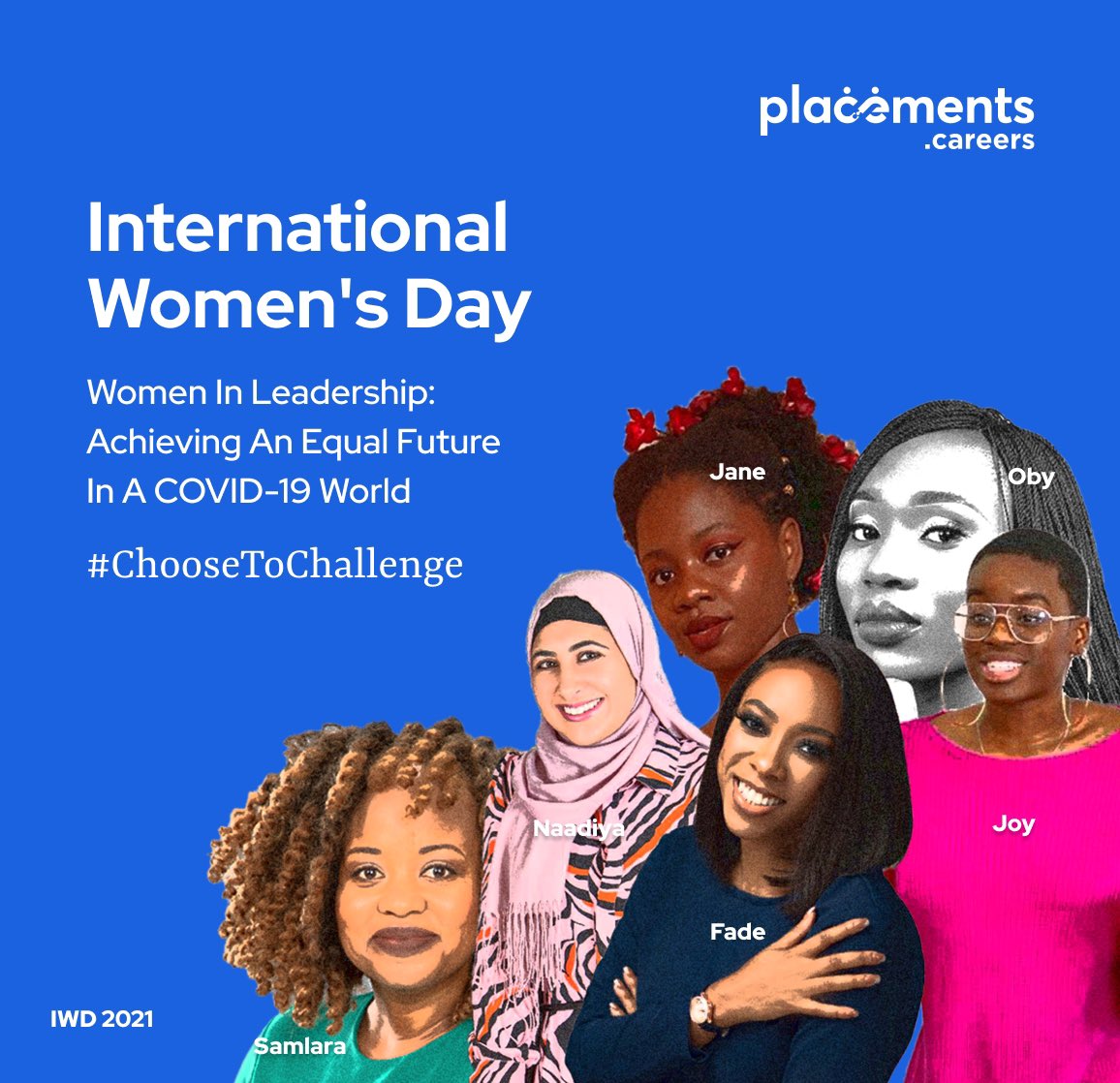 placements_'s tweet photo. International Women's Day 2021!

We celebrate all women who are transforming lives, creating opportunities and better communities.

At Placements, we use our unique position to campaign and celebrate women impacting the world at different levels. https://t.co/7mGGdfszQc