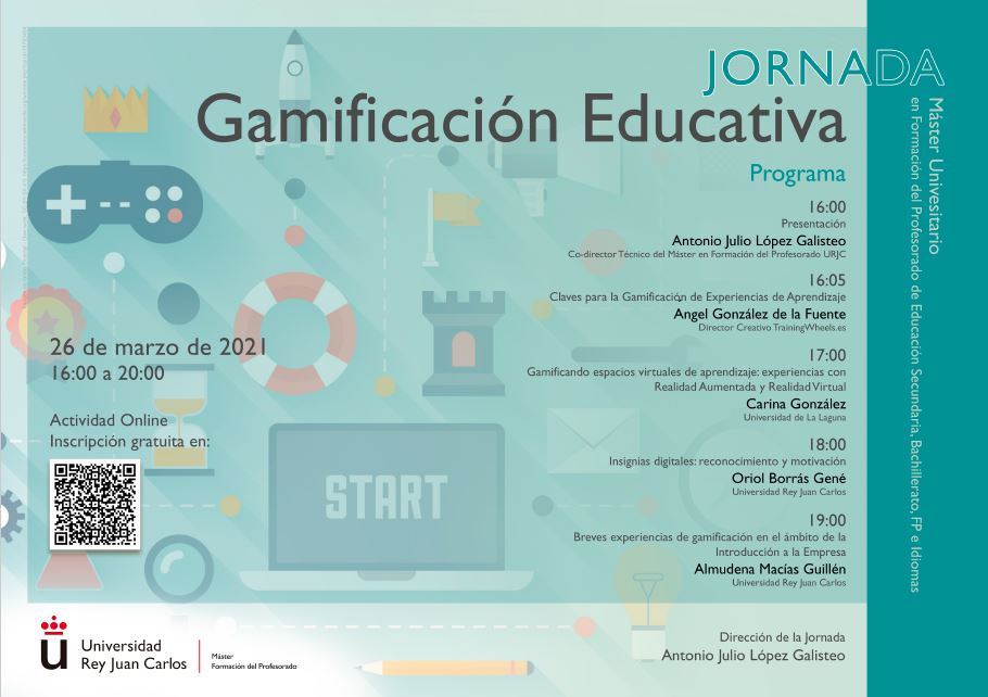 masterprof_urjc's tweet image. Este jueves 11 &quot;Educación STEM para profesores&quot; y el próximo 26 de marzo &quot;Gamificación Educativa&quot; celebraremos dos Jornadas Formativas para la comunidad educativa del Máster. Revisa tu correo electrónico para realizar la inscripción a las jornadas.