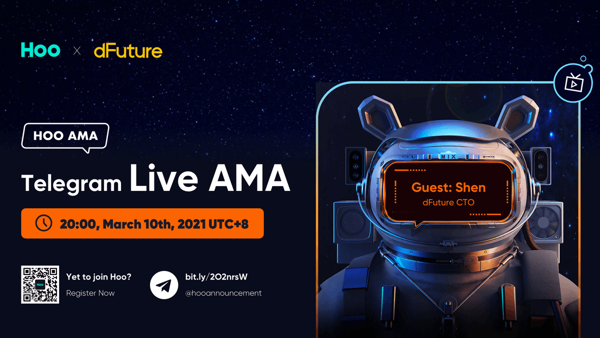 Hoo_exchange's tweet photo. 😍#HooAMA invites Shen, dFuture CTO🥳
✅Follow @dFuture_finance @Hoo_exchange
✅Like & Rt, Tag 3 friends
✅Comment what you want to ask about dFuture & DFT
⏰10ppl*15 $DFT to 17:00, 10/03, (UTC+8)
👉Win more if you join the AMA: https://t.co/5B1LrdgObc https://t.co/RSAMmeCuEY