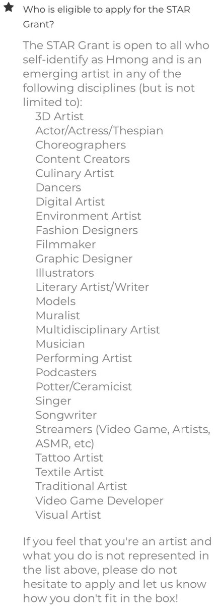 What kind of diverse definition of “artist” do we want to award a $200 grant to? 

Tap for a surprise!