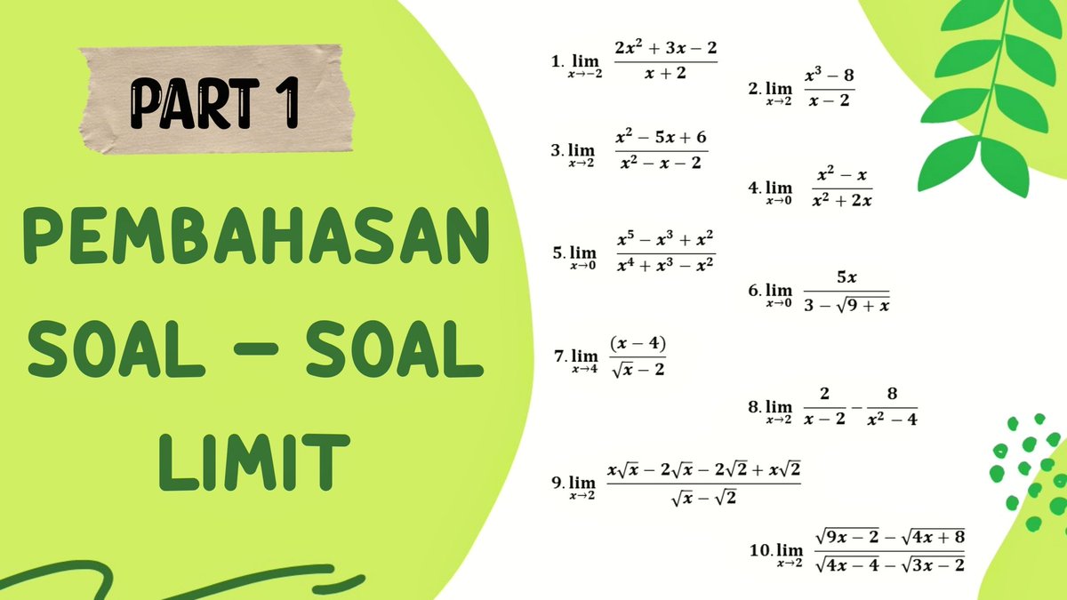 CindySandova's tweet photo. Assalamu'alaikum wr.wb
Hi kali ini ada pembahasan soal limit, jgn sampai terlewatkan ya, disini akan diajarkan tips pengerjaan soal limit dg cara cepat 😊🥰
https://t.co/D1VGIQYKmS

#Limit #Limitfungsi #Matematikawajib https://t.co/g4xxrIGVSR