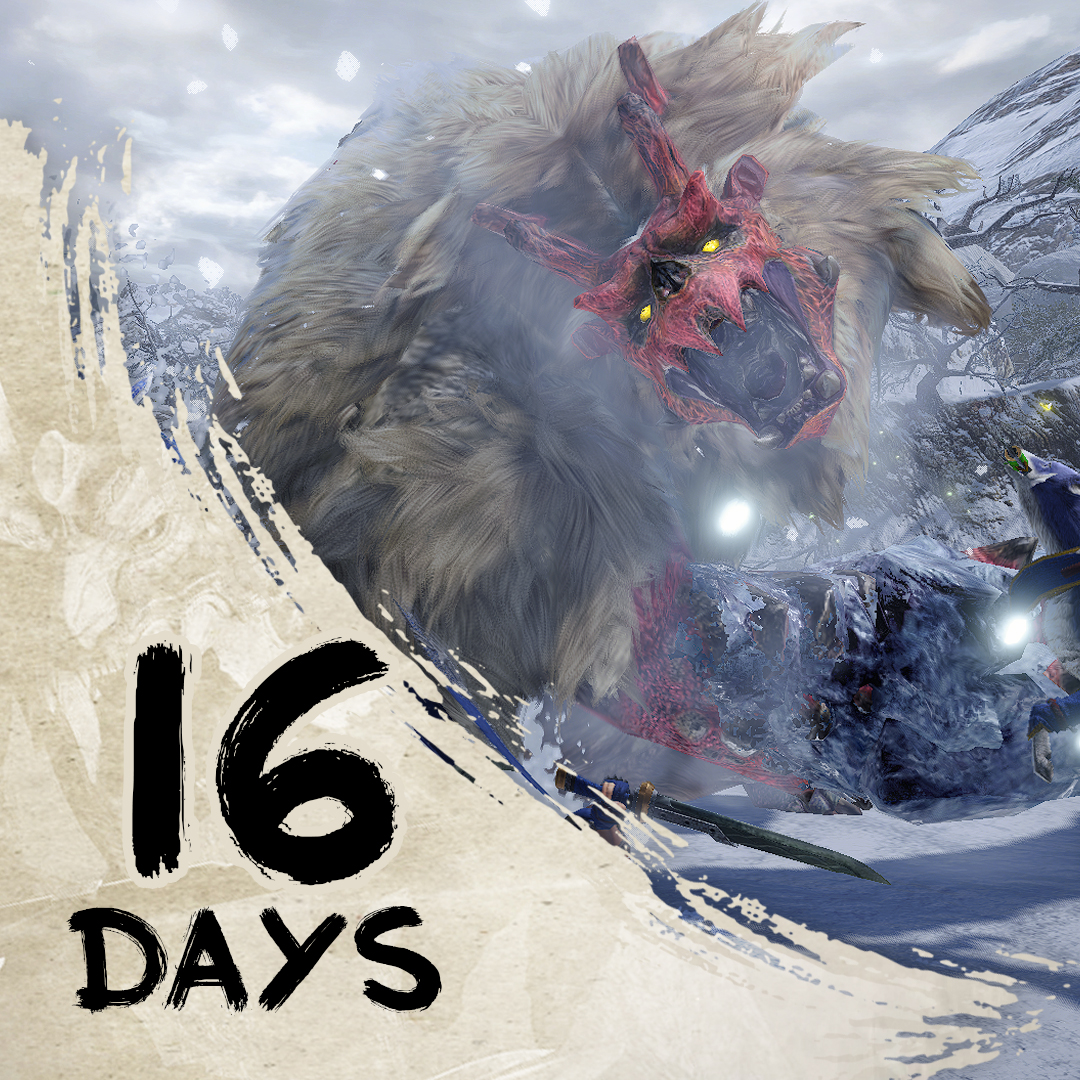 Arekkz's tweet photo. 16 DAYS TO GO TILL #MHRISE! https://t.co/bV8YcbV0ow