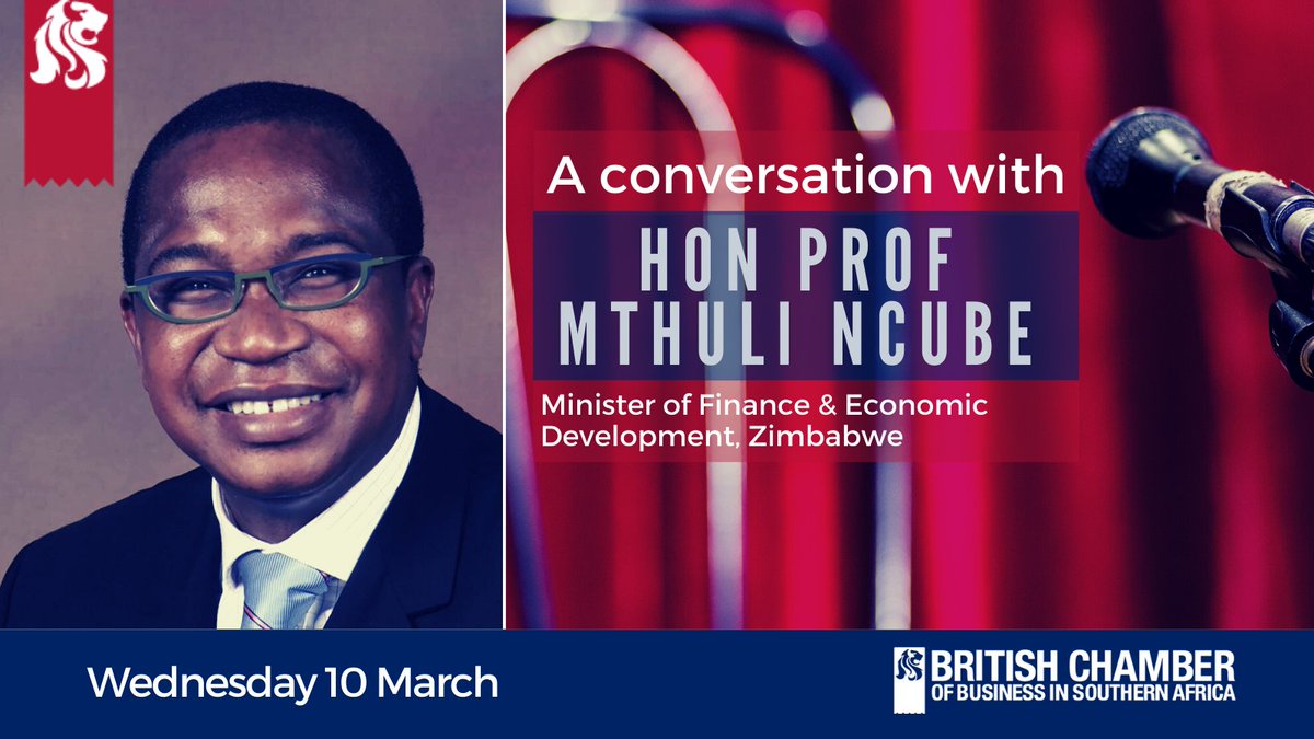 BritchamSAfrica's tweet photo. Marking our new partnership with British business in #Zimbabwe, tomorrow @LeonPaulAyo will host a members only online event featuring Zimbabwe's Finance Minister @MthuliNcube in conversation with @UKinZimbabwe Ambassador Melanie Robinson.
#BritChamEvent #trade #investment https://t.co/LSPCZJy2h5