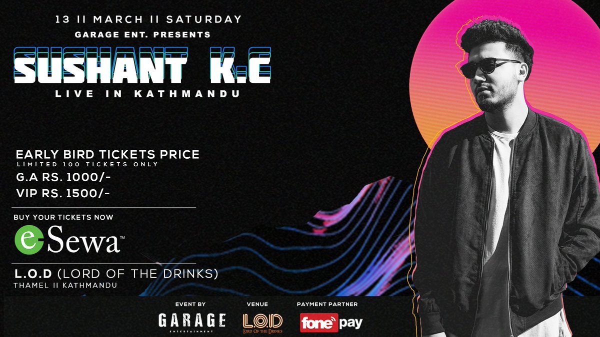 GarageEntNepal's tweet photo. What are your plans for this #Weekend? Tickets are selling like hot cakes. book yours now!!
#SushantKC #GarageEntertainmentNepal #Nepal #LiveMusic #NepaliMusic https://t.co/qvxatJCHO1