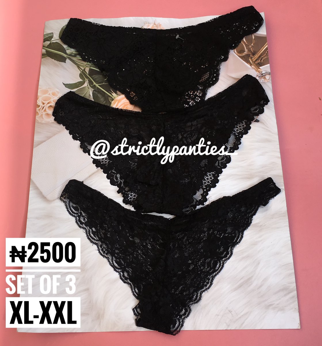 PStrictly_'s tweet photo. XXL PANTIES

ALL available in black! 
This is very rare and the potential owner will be so lucky 🤗🤗🤗

Price:₦2500
Set of 3
XTRA XTRA LARGE https://t.co/dXLEwdHopO