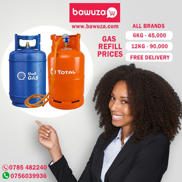 #GasRefill just got easier with BAWUZA_UG. Dail 0756039936 to order for any brand.  

Only 45k for 6kgs and 90k for 12kgs. 

Remember, ts #freedelivery all around kampala!!!! 

Name ur location, let's deliver 
Nsambya, Nalya, kireka, or Bukoto.  We are just a call away😍😍😍😍