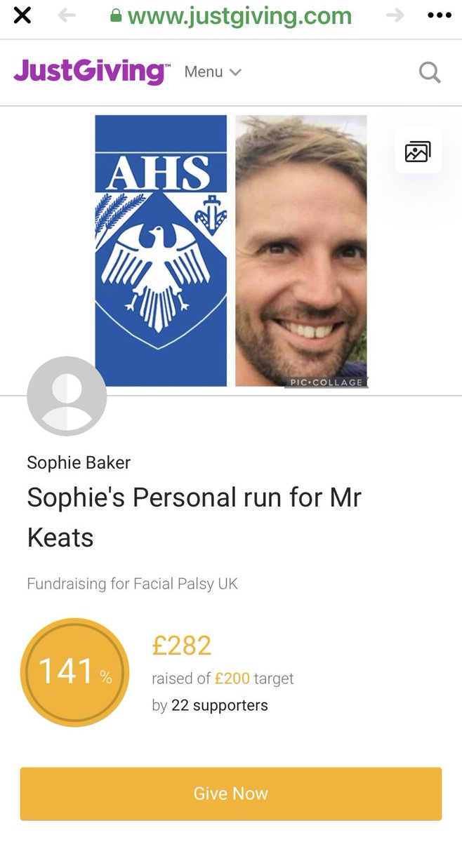Sophie wanted to raise £200 last night her target has been smashed already! Fantastic achievement Sophie keep giving help <a href="/facialpalsyuk/">Facial Palsy UK</a> <a href="/Charity_Lads/">Charity Lads</a> keep RT 😊 <a href="/aylshamhigh/">Aylsham High</a> @AHS_Nurture <a href="/ahsfelbrigg/">AHSFelbrigg</a> 💛 #felbriggfamily