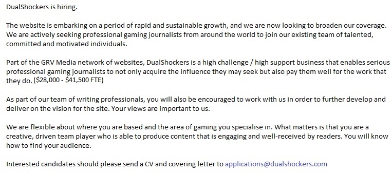 DualShockers's tweet photo. We are hiring: https://t.co/8tcSMPedoh