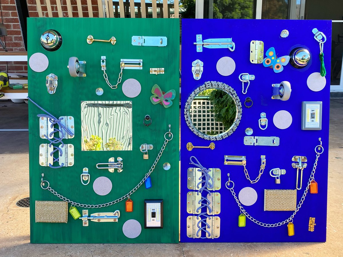 pottery_am's tweet photo. Two new sensory boards heading out to two little toddlers. https://t.co/w5CuvHkm72