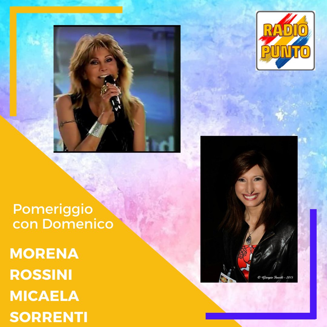 Martedì 09-03-2021 ore 14 Ospiti a “Pomeriggio con Domenico”condotta sempre dal nostro Domenico Iannone : Morena Rossini e Micaela Sorrenti . 📻88.15-89.15-88.80📺DTT861📱App🌍radiopunto.it #semplicenteovunque
