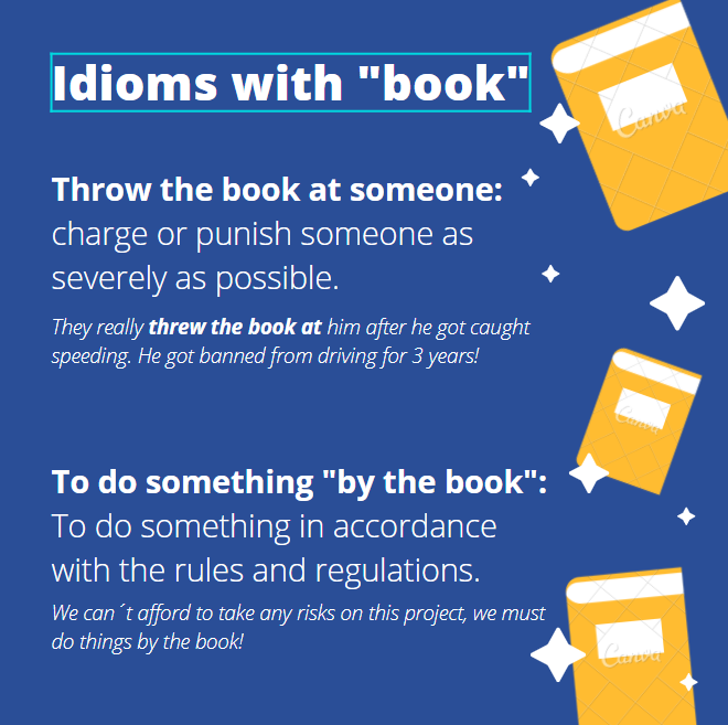 EnglishwithWill's tweet photo. It´s Tuesday! Let´s go!!
Here are some English idioms with "book" to start your morning.
Can you think of an example sentence of your own using either of the expressions?
#learnenglish #englishidioms #englishteacher https://t.co/czokEim9kz
