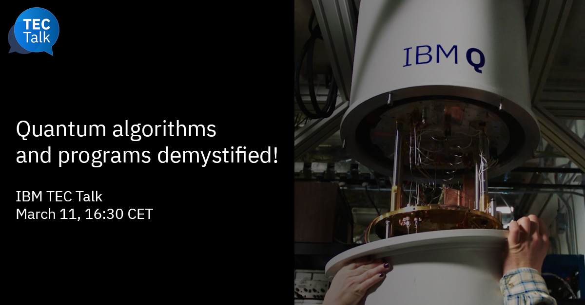 You want to develop Quantum Programs? Need some guidance?
Join this webinar where <a href="/Eric/">Eric Anderson</a> Michiels will tell you all you need to know to get started!
Subscription: meetup.com/IBM-Cloud-Bene…
#quantum #IBM