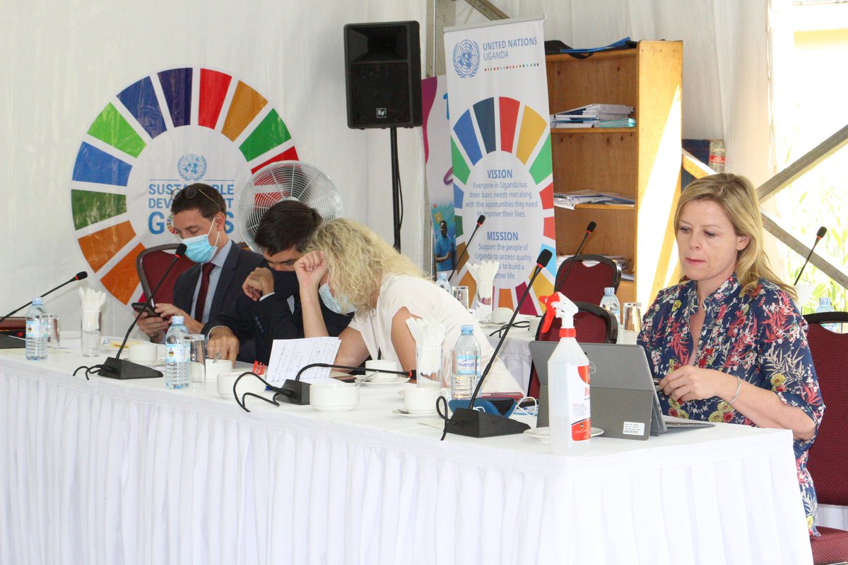 UNinUganda's tweet image. Happening Now: Local Development Partner’s Group meeting (comprised of Heads of Development Cooperation and the UN Country Management Team) focusing on the education and health sectors and the national budget (FY20/21) among others. #NDP3 #SDGs #CooperationFramework