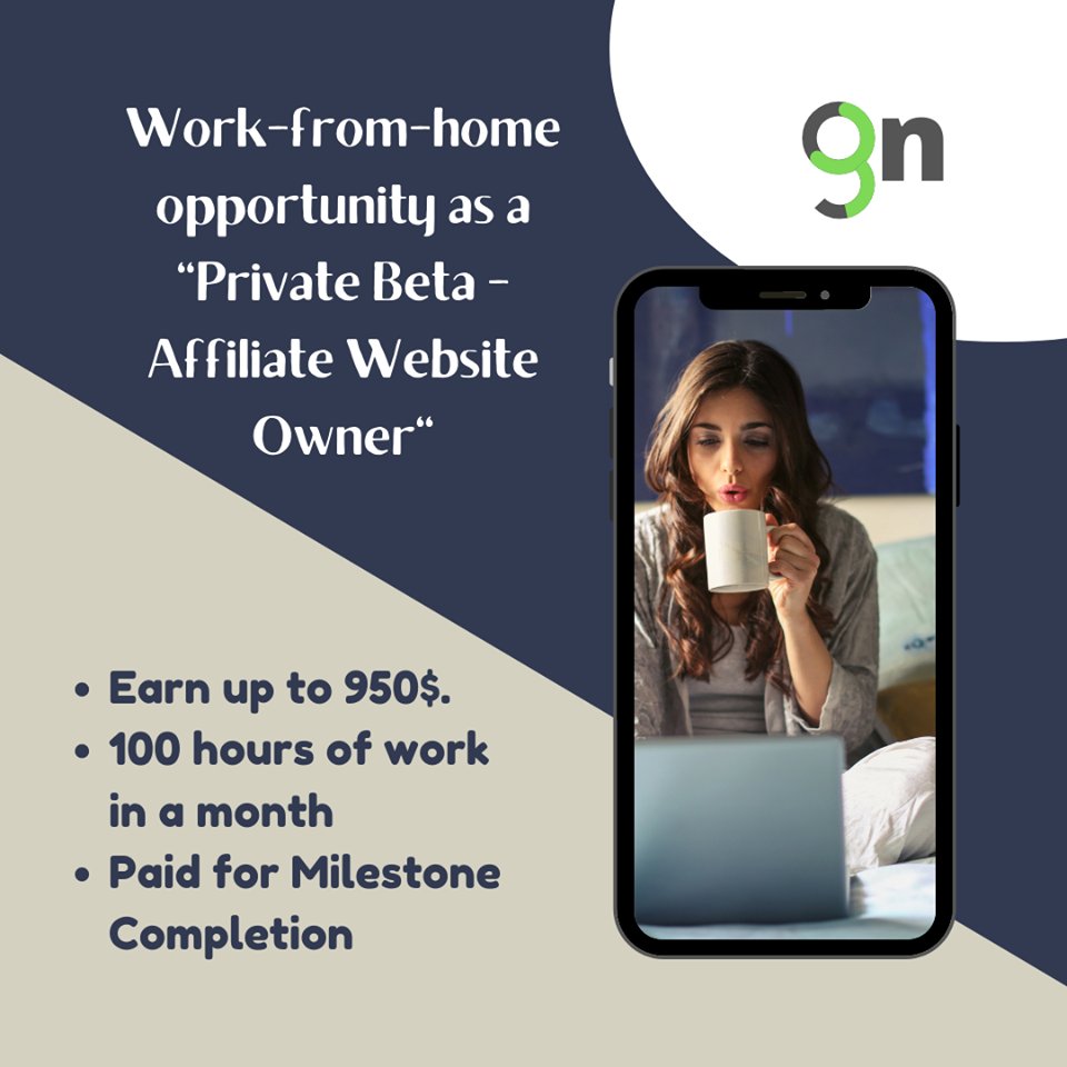 Littlefingerti1's tweet photo. Work-from-home opportunity as a “Private Beta - Affiliate Website Owner"
We are offering an Amazing Opportunity where you can earn up to 950$ for 100 hours of work in a month for the Completion of Affiliate Website Milestones.
Requirements:
-PC/laptop wi… https://t.co/IdWXHeg60w https://t.co/O2aSK1rhhJ