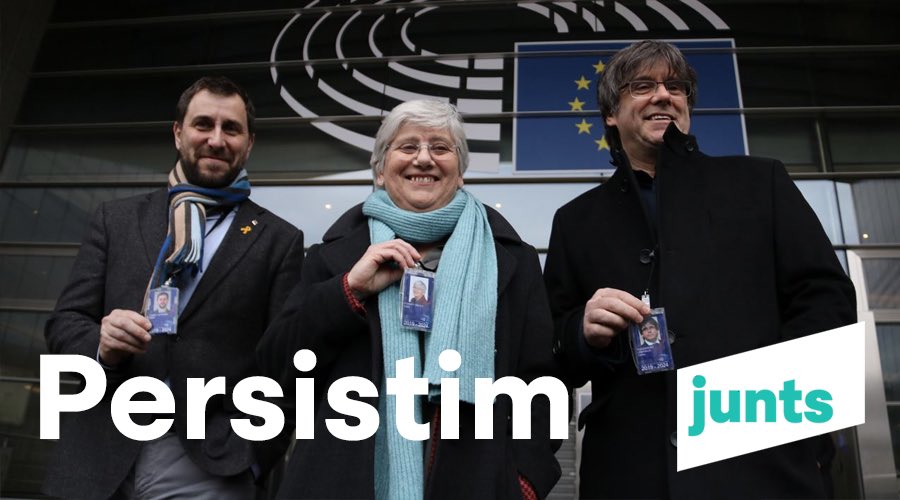 El conflicte polític entre Catalunya i Espanya ha deixat de ser un afer intern. L'hem portat al cor d'Europa per seguir denunciant la repressió i persecució política de l'Estat espanyol.

Estem al vostre costat <a href="/KRLS/">krls.eth / Carles Puigdemont</a>, <a href="/toni_comin/">Toni Comín</a> <a href="/ClaraPonsati/">Clara Ponsatí</a> 💛

Persistim!

#FreeTothom🎗