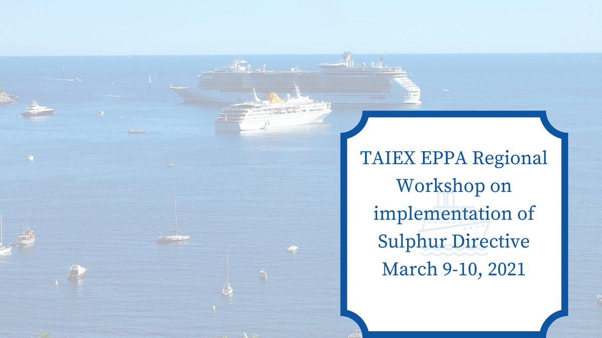 #EUTaiex @EPPAnetwork Workshop on implementation of #Sulphur Directive has started with🗣️from @EU_ENV @IMOHQ @EMSA_LISBON @Ener_Community @REMPECNEWS @clinsh_eulife & experts from🇭🇷🇱🇻🇱🇹🇲🇹🇵🇱
🌊🚢
#CleanAirEU #Sulphur2020 #EUGreenDeal #TeamEurope #EUTAIEX25 
ec.europa.eu/commission/pre…