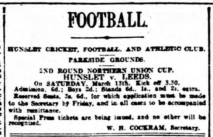 Hunslet1908's tweet photo. March 9th 1909 - defence of all 4 cups is not going well, 7th in league still a chance of making top 4 playoff if we beat leaders @EarlyWiganRugby next week, before that @leedsrhinos in Challenge Cup on Saturday, looking forward to that! https://t.co/Qqazta8xsS