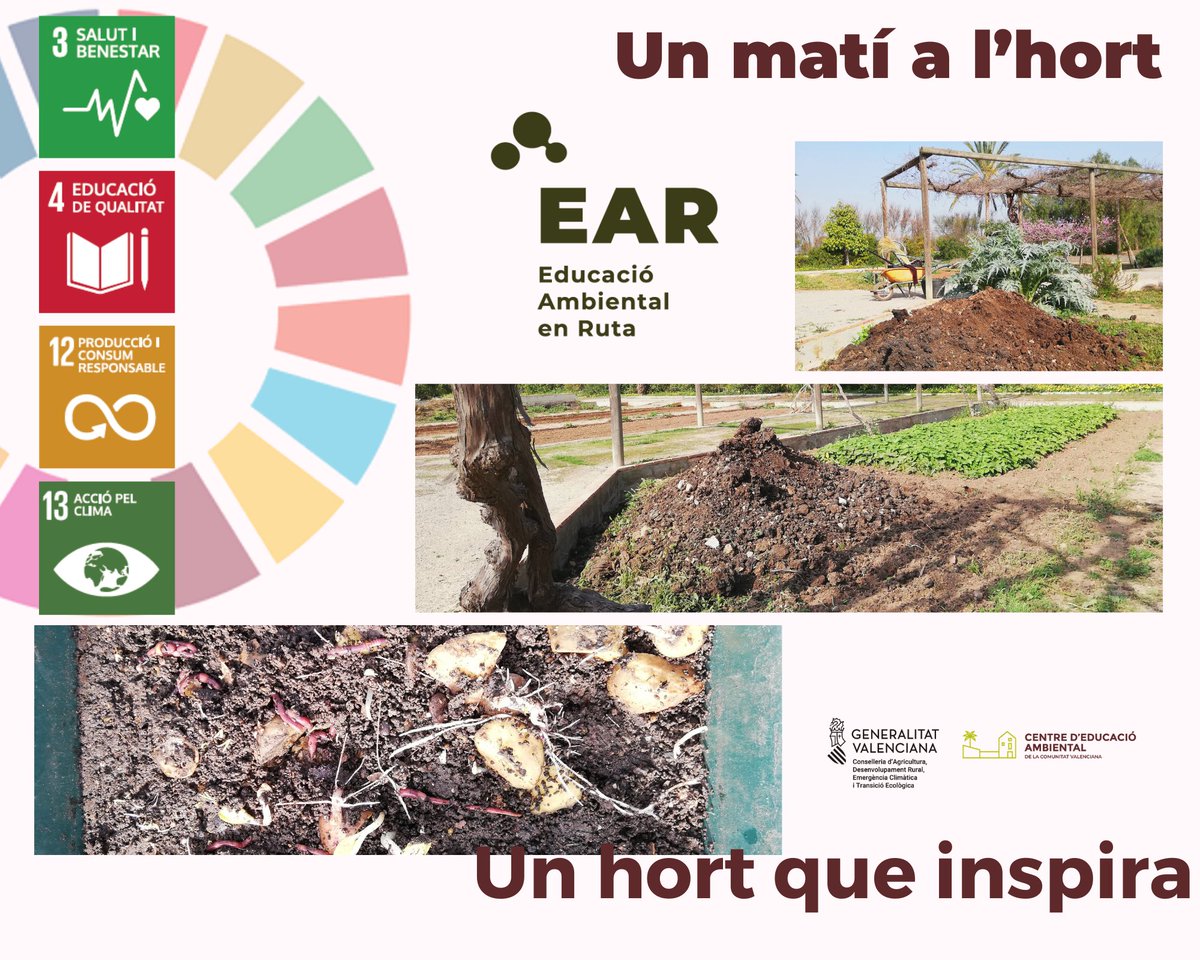 Un matí a l’hort
En l'Hort del CEACV part de l'adob que usem procedeix de bestiar ecològic respectant el medi ambient i la salut animal. Un altra part procedeix de compostatge propi a partir de restes d’esporga i de residus vegetals. Apostant per l’economia circular #guiaEAR