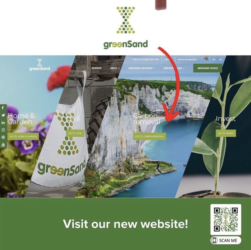 greenSandco2's tweet photo. We just launched our new carbon removal pages😍. Scan the QR code to learn about how you can contribute to #CO2removal with greenSand certificates
#climatecleanup #greenSand #olivine #follow #CarbonNeutral #carbonfootprint #fightforclimate #gogreen #Earth #CO2 #GlobalWarming #SDG https://t.co/z1GmUeQayp