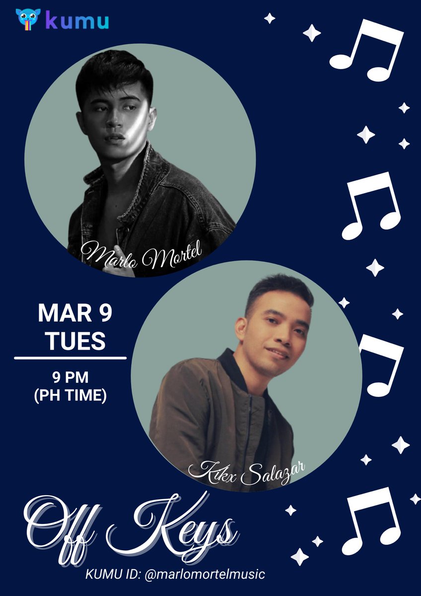 marlomortelpov's tweet photo. A special collaboration with Kuya @kikxsalazar tonight at 9pm on my @kumuPH account! One of my mentors and the man behind “Magandang Dilag” “Akin ka na lang” &amp; our very own “Mananatili” (with Janella Salvador) 

With special guests Tim Pavino &amp; KVN. See you all ❤️ https://t.co/UDOdJwGsJK