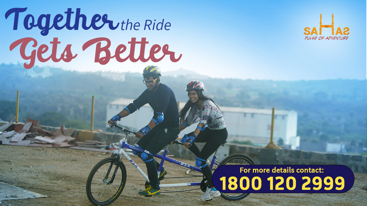 AdventureSahas's tweet photo. More of togetherness, more of fun. Sahas, the land of adventures calls you for an experience that you will relish forever. 
For booking details, call 1800 120 2999. 
#Sahas #adventureparkinhyderabad #ramojifilmcity https://t.co/fkLhl7apwp