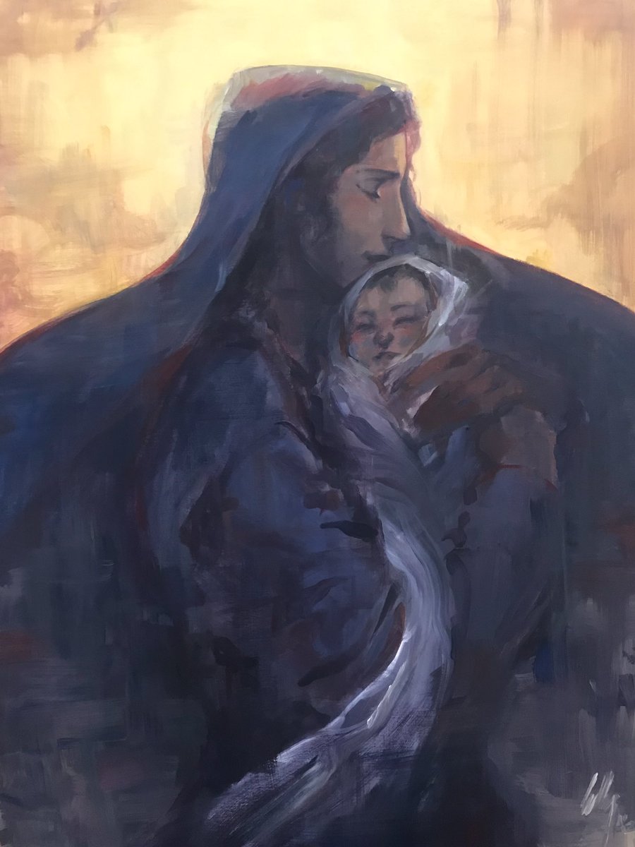 basessilis's tweet image. The various Catholic-themed/related commissions I’ve done. Two were for family friends and relatives.
My acrylic painting style is pretty gloomy compared to my usual digital stuff, but I like it that way. _(:3 」∠)_
