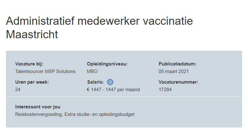 Administratief medewerker vaccinatie – Manpower – #Maastricht

Uitzendbureau Manpower zoekt meerdere administratief medewerkers vaccinatie voor een werkgever in Maastricht.

Bekijk hier de #vacature: vacatures-maastricht.nl/vacature/admin…