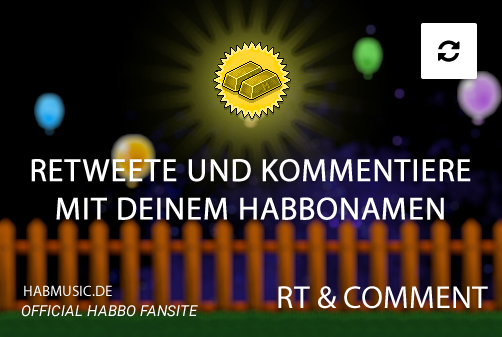 ✨Twitter Gewinnspiel ✨
RETWEETE diesen Tweet und KOMMENTIERE mit deinem Habbonamen für die Chance auf 50 Taler! 

🇩🇪 Gewinn gilt nur für Habbo.de
⌛️ Teilnahmeschluss: Mittwoch 18 Uhr