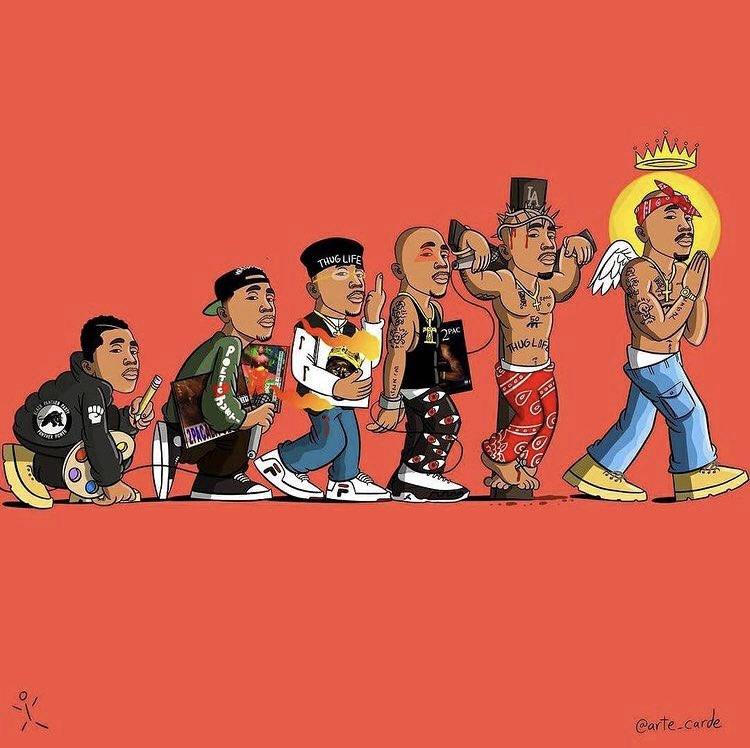 BLACKADAPROGRAM's tweet photo. L’evoluzione di #SnoopDogg #2Pac #TheNotoriousBIG #JayZ by @arte_carde #BlackadaProgram https://t.co/zuxi69wdDC