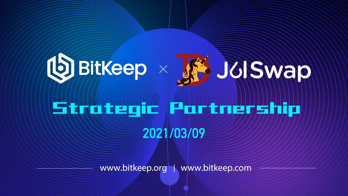 Glad to announce that @BitKeepOS  reached a strategic Partnership with <a href="/JustLiquidity/">NEW JulWallet</a> <a href="/JulSwap/">JulSwap DAO</a> . 
Julswap is the first <a href="/BinanceChain/">Binance Chain</a>  Dex fully integrated and deployed in Bitkeep Wallet. 
User can now trade,track,favorite Julswap pairs. 
#julswap #juld #julb #bnb #BSC #btc #eth