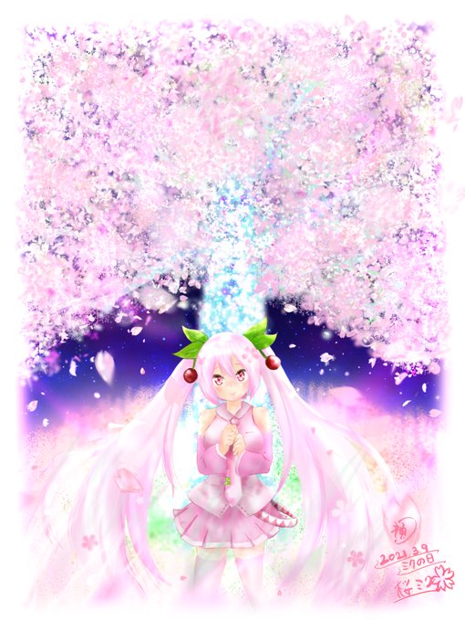 桜ミク 高画質 のtwitterイラスト検索結果 古い順