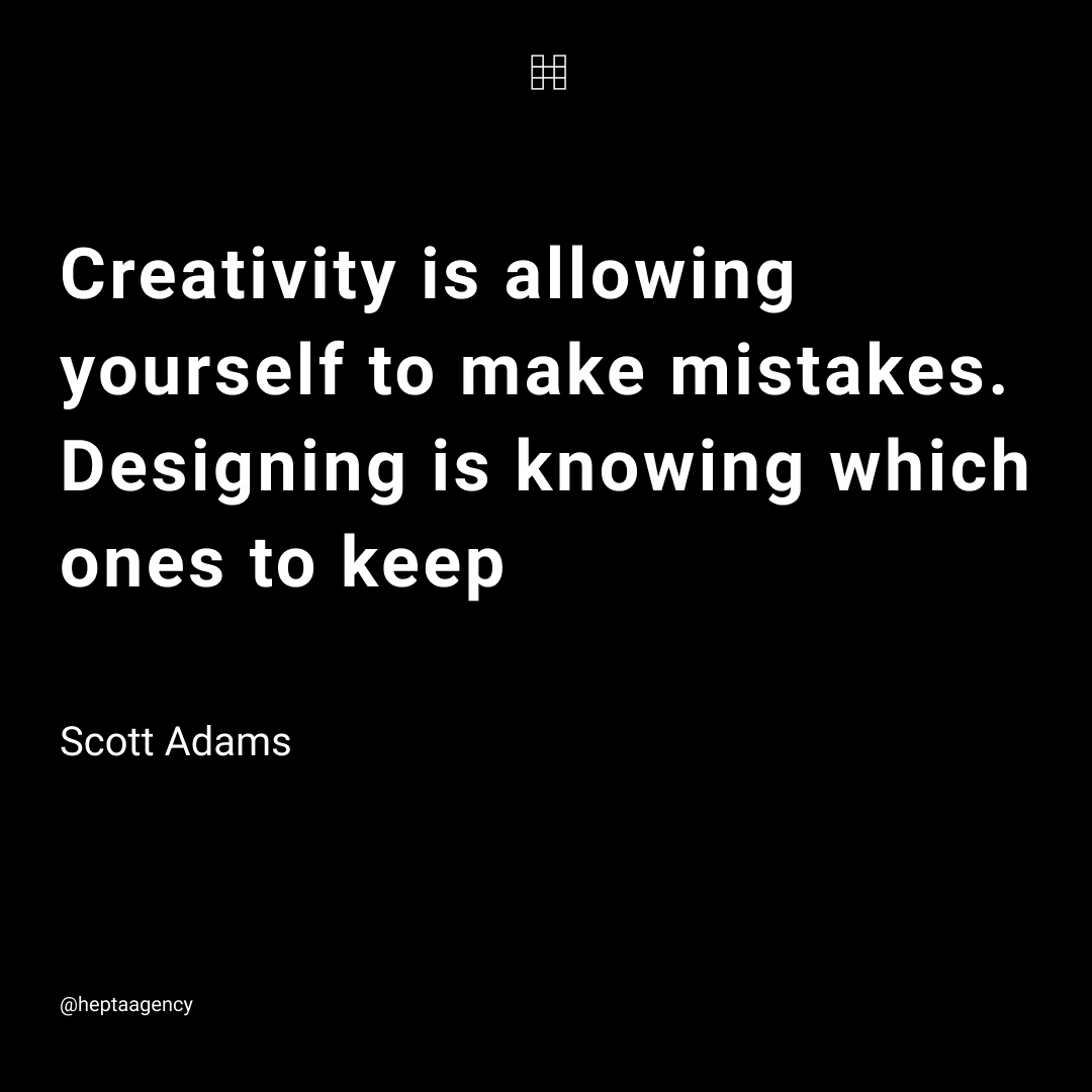 heptaagency's tweet photo. Creativity is allowing yourself to make mistakes. Designing is knowing which ones to keep.
.
.
.
.
.
#hepta #heptaagency #hype #hypestore #hypecommerce #uiux #designstudio #digitalagency #webdesign #graphicdesign #website #webdevelopment #websitedesign #coding #ecommercedesign https://t.co/1GQ2nQS7CD