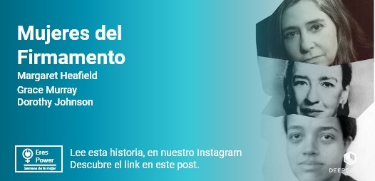 DeepsourceInc's tweet image. Día 2: Mujeres del Firmamento
Sigue #MujerEresPower y descubre más posts sobre la contribución de las mujeres en TI.
#Mujeres
#Tecnologia
#100DaysOfCode
instagram.com/p/CMM8UBCp8cw/…
