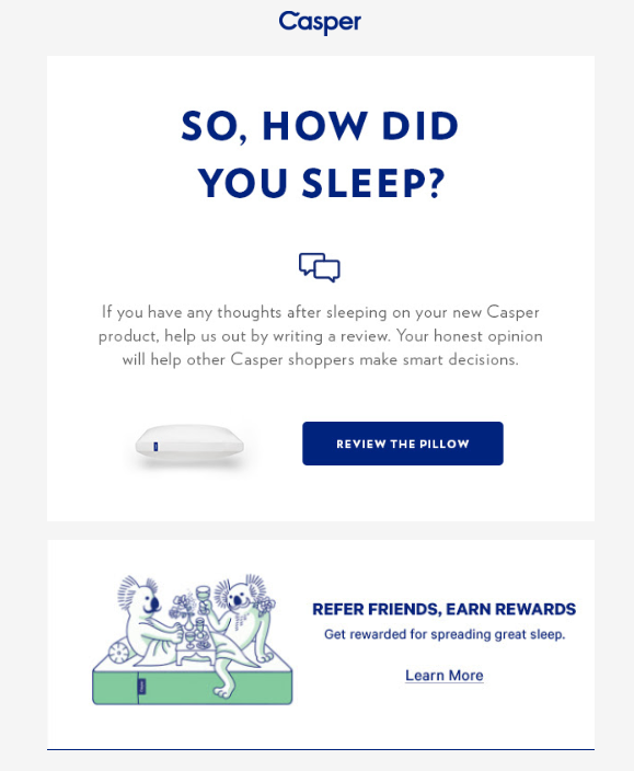 BenGrowthJunkie's tweet photo. I wonder what a #caspersleep feels like... just another brilliant email from the awesome team at @Casper. #customercentricity #ecommerce #bestemails #emailmarketing #email https://t.co/Hki6J0fC6h