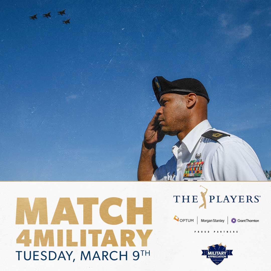 JeanMarieEP's tweet photo. #Match4Military Northeast Florida military organizations like K9s for Warriors, Fire Watch, Greater Jacksonville Area USO, and many others. @THEPLAYERSChamp will match, dollar for dollar, all donations up to $250,000. To Donate, visit https://t.co/zQwbAoNj10 https://t.co/v5GOkZ73L1