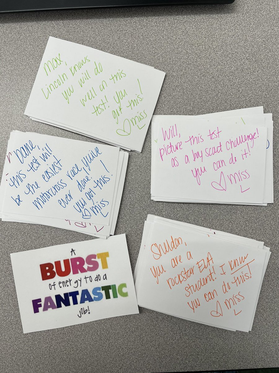 Prepping a little extra burst of motivation for our ELA benchmark next week! I’m so proud of everything these kids have overcome this year. This test has nothing on us 👏🏼💪🏼