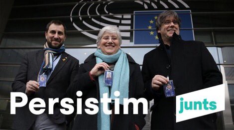 juntsxpalau's tweet photo. 🔴Últimes notícies!!!
En poques hores hem conegut:
1. Anul·lació immunitat a @KRLS , @ClaraPonsati i @toni_comin 
2. Anul·lació 3r grau presos polítics.
3. Amenaces al nou president d’un Club esportiu.
Quin nom té això? https://t.co/Y02nkBrEHr