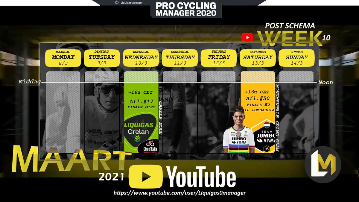 LMProCyclingBE's tweet photo. 🗓️ Week 10: Upload - Post schema op #YouTube 
Link: https://t.co/BM2RLzW0Xp
#cycling #gaming #ProCyclingManager2020 https://t.co/xl6XsUvoIA