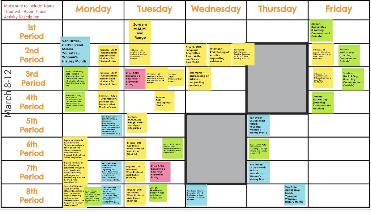 sarahthompss's tweet photo. Week 2 - Day 2 🍍🍍 Look at all these opportunities to learn from amazing GMS teachers! #OurHouseGMS @GrapevineMiddle https://t.co/5BG80yJYux