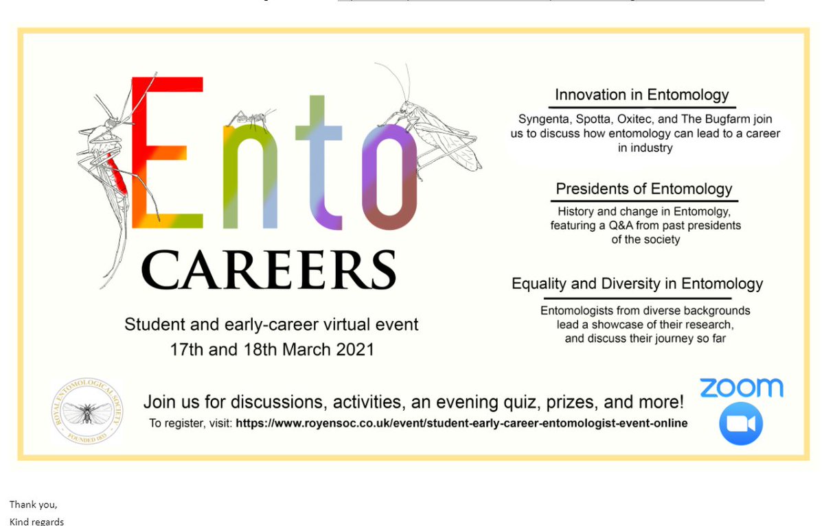 For all the bugsters!!- ideas on careers and networking event FREE royensoc.co.uk/.../student-ea…...