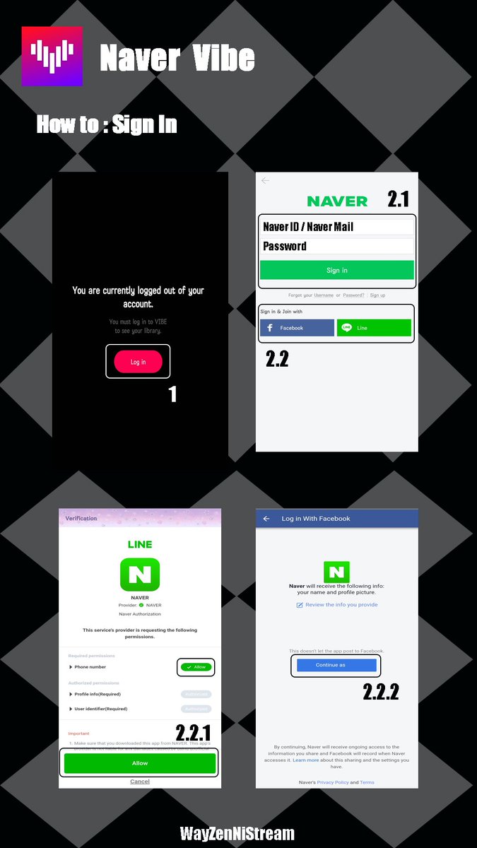 WayZenNiStream's tweet photo. [#WayV_HowTo] Naver Music (Vibe)  🗂

Sign in

🔗 https://t.co/jfHaAqkKqW

#WayV #威神V #WeiShenV #WayVTraining #WayZenNi @WayV_official https://t.co/dYdfuoyC0X