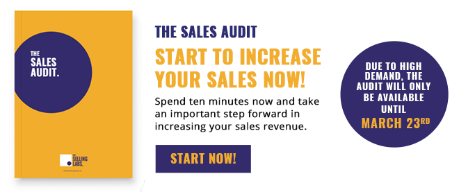 Take the first step to improve your sales organisation by completing our Sales Audit. Ten minutes is all it takes to understand what elements of your sales strategy are going well and what needs attention. See thesellinglabs.ie
